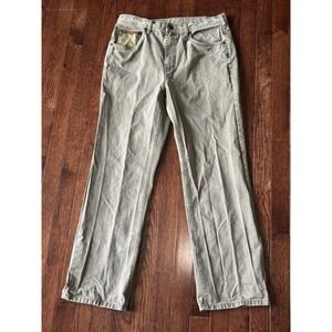 Orvis Pants Mens 32x30 Canvas Leather Trim Green